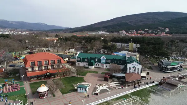 Den Byn Kabardinka Nära Staden Gelendzhik Banvallen Kabardinki Utsikt Över — Stockfoto