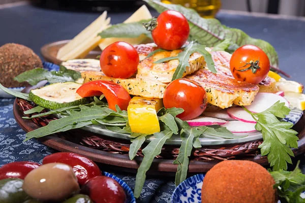 Set Raccolta Formaggi Snack Allucinazioni Alla Griglia Salsa Belper Knolle — Foto Stock