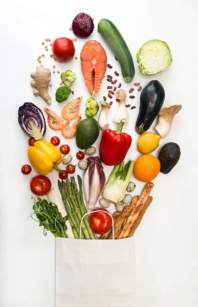 Apartamento Moderno Ainda Põe Vida Com Tipo Diferente Verduras Comida — Fotografia de Stock