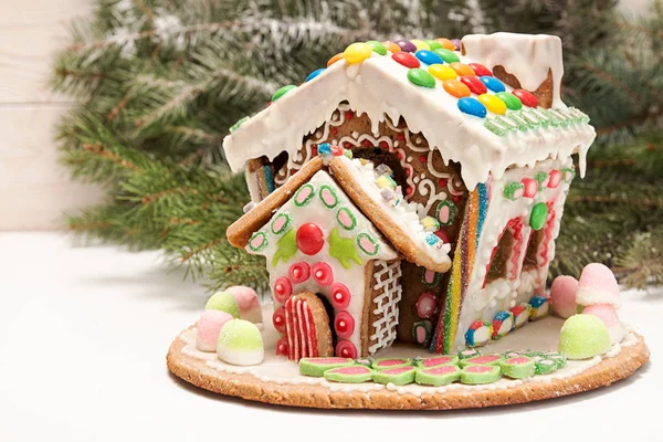 Pepparkakshus Holiday Julgodis Europeiska Christmas Holiday Traditioner Gingerbread House Och — Stockfoto