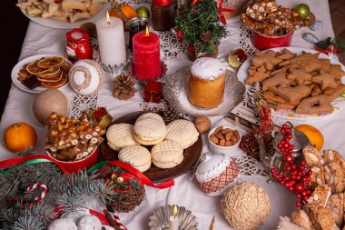 Geleneksel Noel tatlıları kurabiyeler bisküviler tatlı için