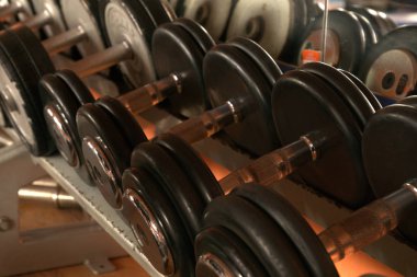 Stand üzerinde dumbbels