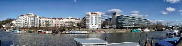 Vista Panorâmica Área Harbourside Bristol Docks Reino Unido — Fotografia de Stock