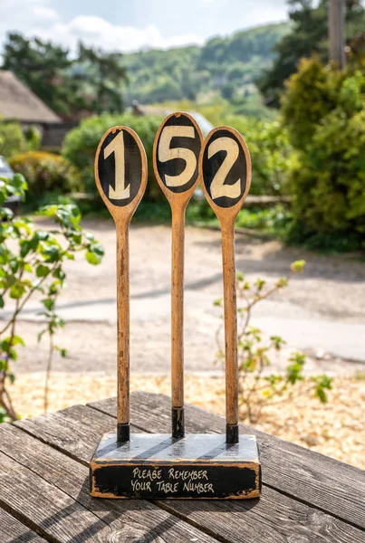 Table Marker Village Public House Cotswolds Regno Unito — Foto Stock