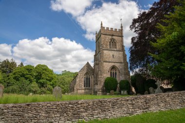 The church of St James the Elder in Horton Gloucestershire, Cotswold Edge, United Kingdom. The church dates back to the 12th Century with later additions. clipart