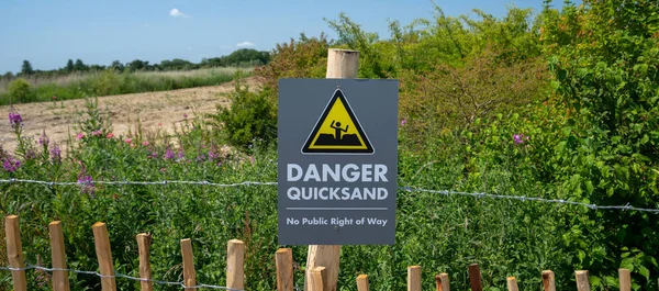 Danger Quicksands Sign Egyesült Királyság Stock Fotó
