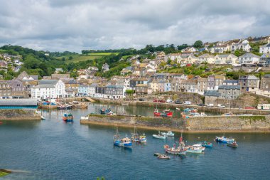 Mevagissey Limanı, Cornwall, İngiltere 'deki turistler