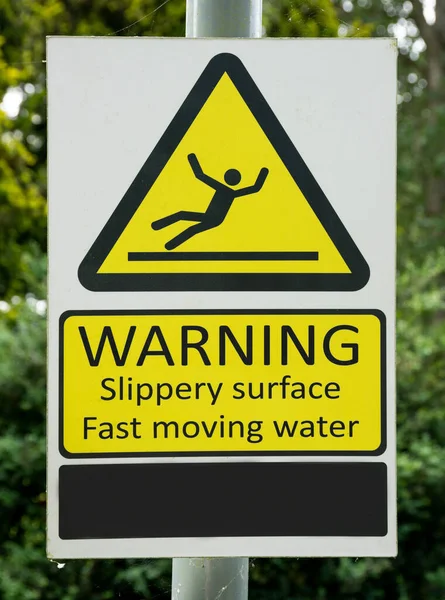 Varning Slippery Surface Sign England — Stockfoto