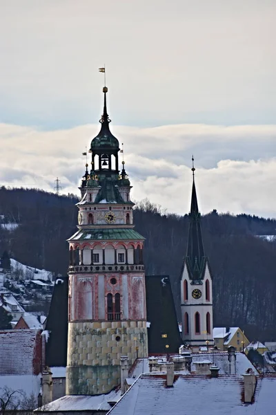 Widok Miasta Czeski Krumlov Wpisanych Listę Dziedzictwa Światowego Unesco Slajdów — Zdjęcie stockowe