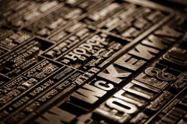 Old Vintage Printing Press for newspaper letters books clipart