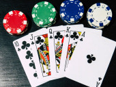 Poker karty v royal flush a poker chips