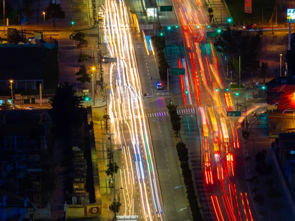Lights of cars at night in Bogota - Colombia