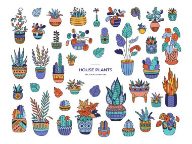 Karanfiller elle çizilmiş şekil kümesi renk