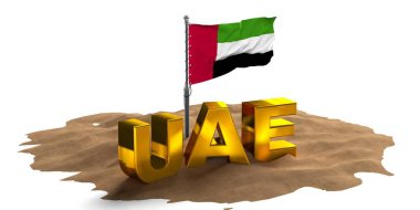 Birleşik Arap Emirlikleri Ulusal Günü Uae Balonu, Birliğin Ruhu, Uae Ulusal Bayrak Günü, Yıldönümü Kutlaması 2 Aralık, Uae 48 Bağımsızlık Günü, 3D illüstrasyon