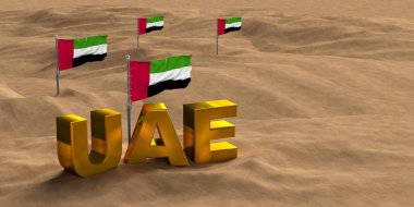 Birleşik Arap Emirlikleri Ulusal Günü Uae Balonu, Birliğin Ruhu, Uae Ulusal Bayrak Günü, Yıldönümü Kutlaması 2 Aralık, Uae 48 Bağımsızlık Günü, 3D illüstrasyon