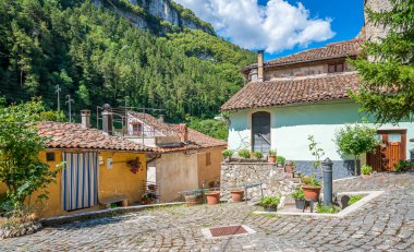 Tagliacozzo, Province of l 'Aquila, Abruzzo, Italya manzaralı manzara.