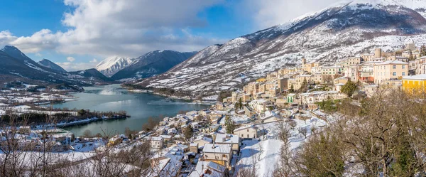 Панорамный Вид Барреа Зимний Сезон Провинция Акуила Абруццо Италия — стоковое фото