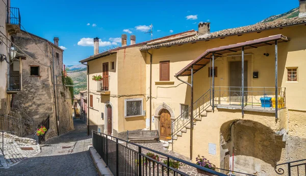 Vista Panorámica Pettorano Sul Gizio Pueblo Rural Provincia Aquila Abruzos — Foto de Stock