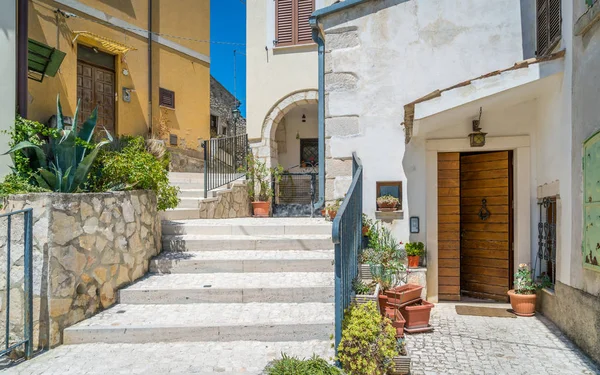 Zomer Ochtend Pretoro Dorp Majella National Park Provincie Chieti Abruzzo — Stockfoto