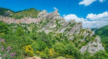 Panoramik görünümü'nde Severus'u Dolomites, Potenza eyaletinde, Basilicata.