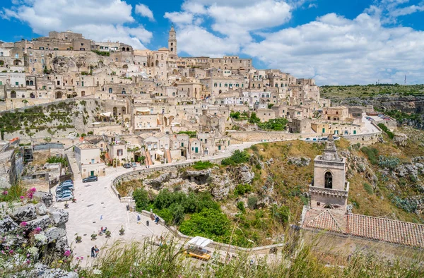 Vista Panorámica Distrito Sassi Matera Región Basilicata Sur Italia — Foto de Stock