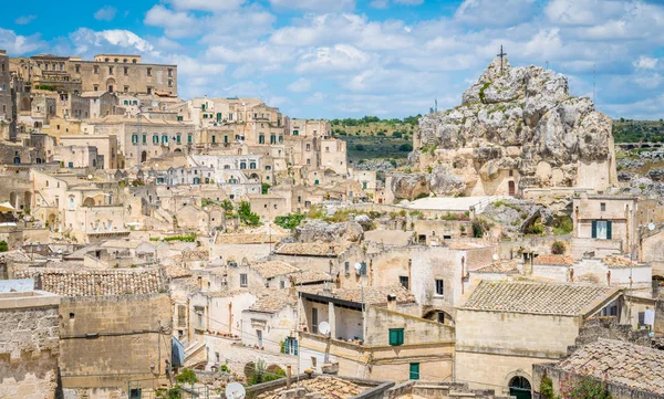 Malebný Pohled Sassi Okres Matera Regionu Basilicata Jižní Itálii — Stock fotografie