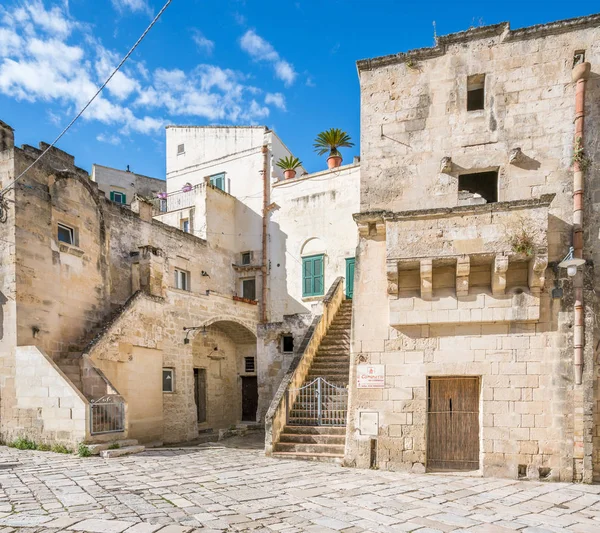 Matera Güney Talya Basilicata Bölgesinde Sassi Bölgesinin Doğal Görünümü — Stok fotoğraf