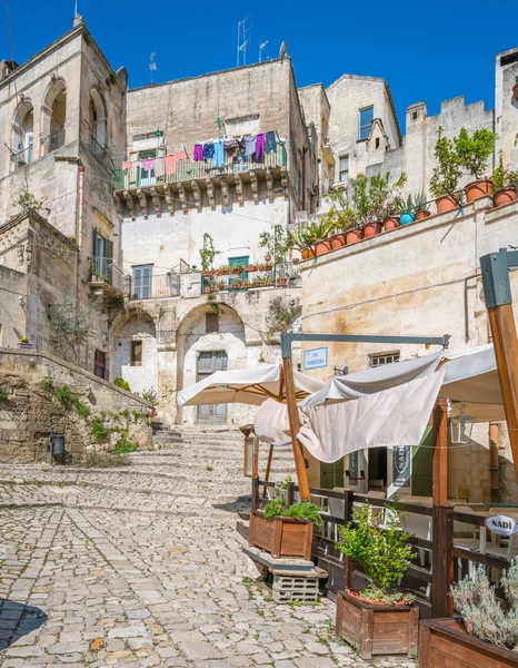 Vue Panoramique Quartier Sassi Matera Dans Région Basilicate Dans Sud — Photo