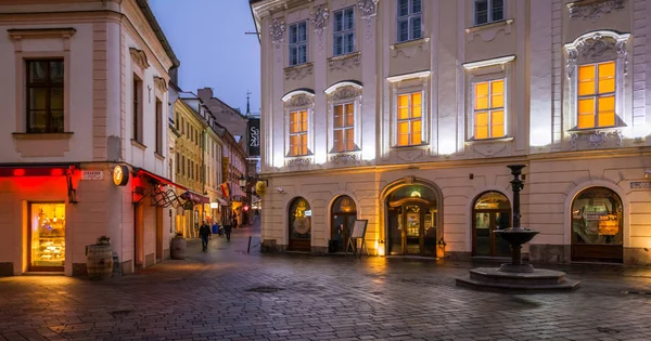 Vista Panoramica Notturna Invernale Bratislava Slovacchia — Foto Stock