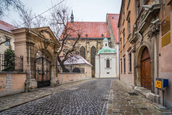 Calle Kapitulska Bratislava Una Mañana Invierno — Foto de Stock