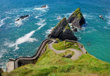 Dunquin Harbor, County Kerry, Irlanda manzaralı manzara