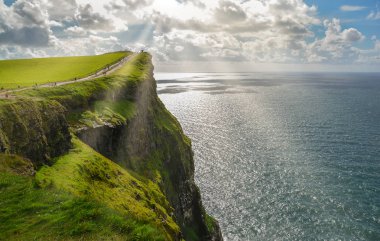 Scenic view of Cliffs of Moher, one of the most popular tourist attractions in Ireland, County Clare clipart