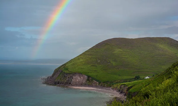 Regenbogen Einem Regnerischen Nachmittag Auf Dem Ring Der Küste Von — Stockfoto