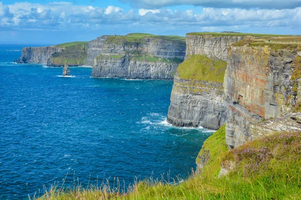 Malebný Pohled Útesy Moher Jedné Nejpopulárnějších Turistických Atrakcí Irsku Dobruska — Stock fotografie