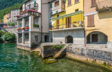 Doğal görünürde Brienno, Como Gölü, Lombardiya, İtalya.