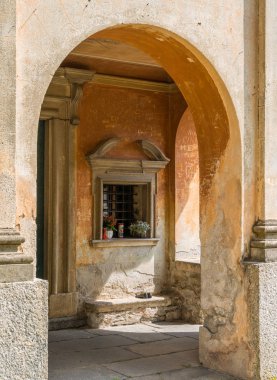 Doğal görünürde Brienno, Como Gölü, Lombardiya, İtalya.