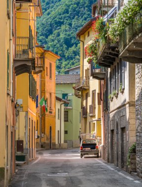 Doğal görünürde Brienno, Como Gölü, Lombardiya, İtalya.