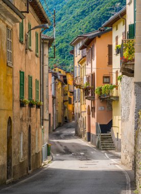 Doğal görünürde Brienno, Como Gölü, Lombardiya, İtalya.