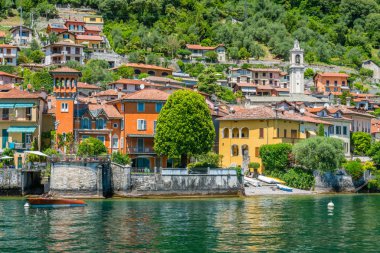 Doğal görünürde Sala Comacina, köy Como Gölü ', Lombardiya, İtalya.
