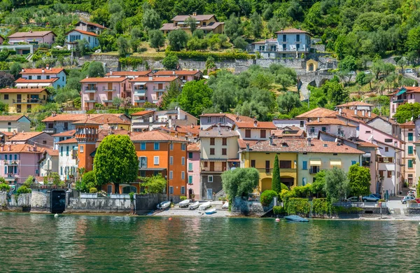 Malowniczy Widok Sala Comacina Wieś Nad Jeziorem Como Lombardia Włochy — Zdjęcie stockowe