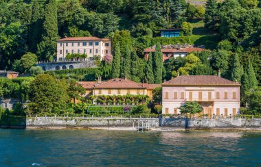 Villa Pizzo Cernobbio'da, Como Gölü ', Lombardiya, İtalya güzel köy.