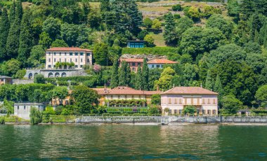 Villa Pizzo Cernobbio'da, Como Gölü ', Lombardiya, İtalya güzel köy.