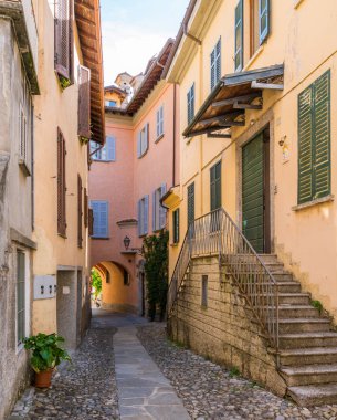 Doğal görünürde Sala Comacina, köy Como Gölü ', Lombardiya, İtalya.
