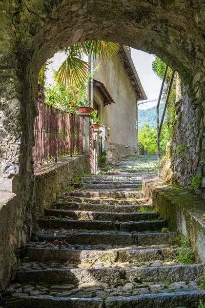 Vista Panorámica Nesso Hermoso Pueblo Lago Como Lombardía Italia — Foto de Stock