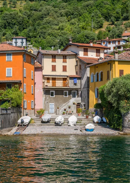 Vista Panorámica Sala Comacina Pueblo Lago Como Lombardía Italia —  Fotos de Stock