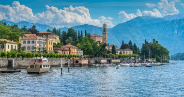 Doğal görünümü Tremezzo, Como Gölü, Lombardiya, İtalya.