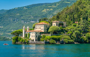 Villa del Balbianello, Lenno, Como Gölü manzaralı, İtalya'nın ünlü villada. Lombardy, İtalya.