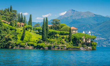 Villa del Balbianello, Lenno, Como Gölü manzaralı, İtalya'nın ünlü villada. Lombardy, İtalya.