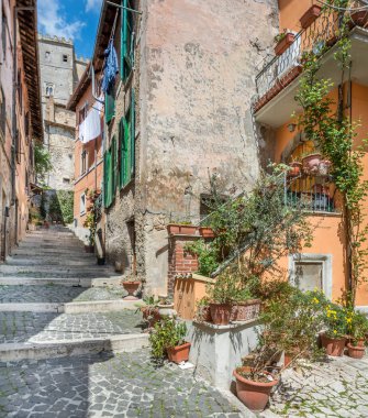 Doğal Arsoli, kırsal köy, Roma eyaleti, Lazio, Orta Italya'nin görünürde.