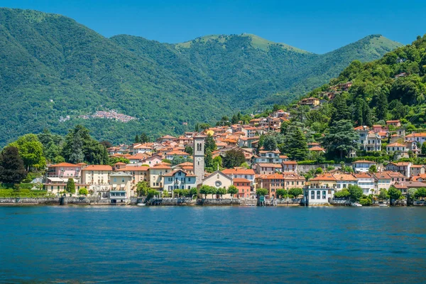Torno Jezioro Como Jak Widać Promu Lombardia Włochy — Zdjęcie stockowe
